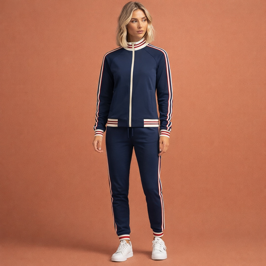 Women's Striped Tracksuit - Sporty & Comfortable