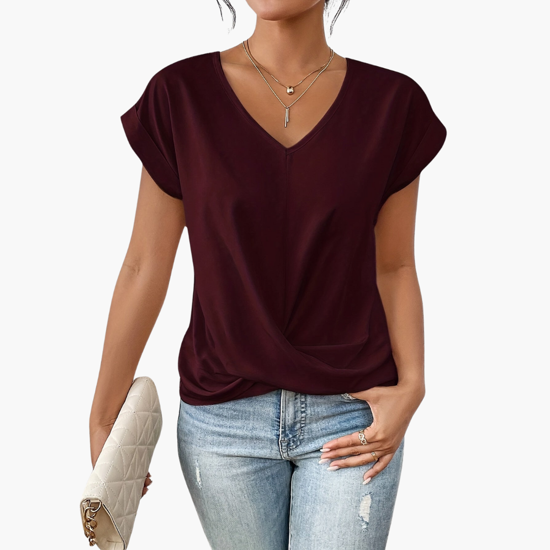 Women's Twist-Front V-Neck T-Shirt