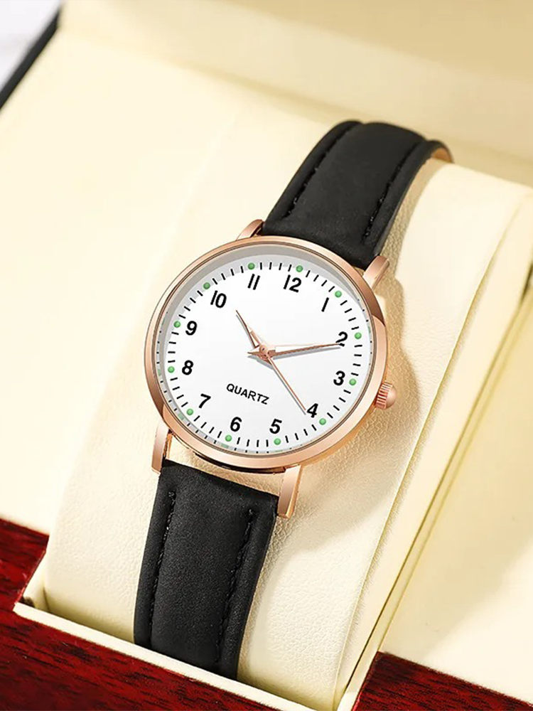 Women's Watch with Leather Strap and Luxurious Design