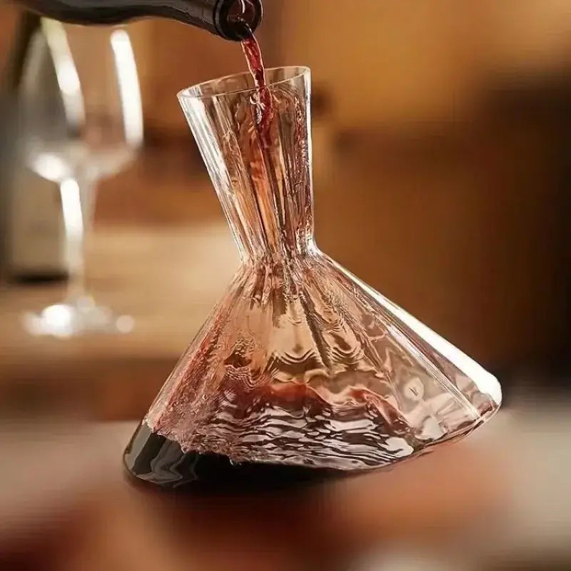 1.5L Rotating Crystal Carafe - 360° Rotating Decanter for Wine, Whiskey, and Champagne