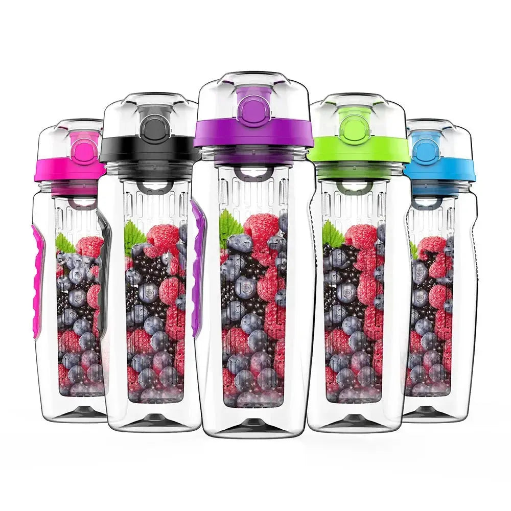 1 Litre Water Bottle with Fruit Infuser and Time Tracker
