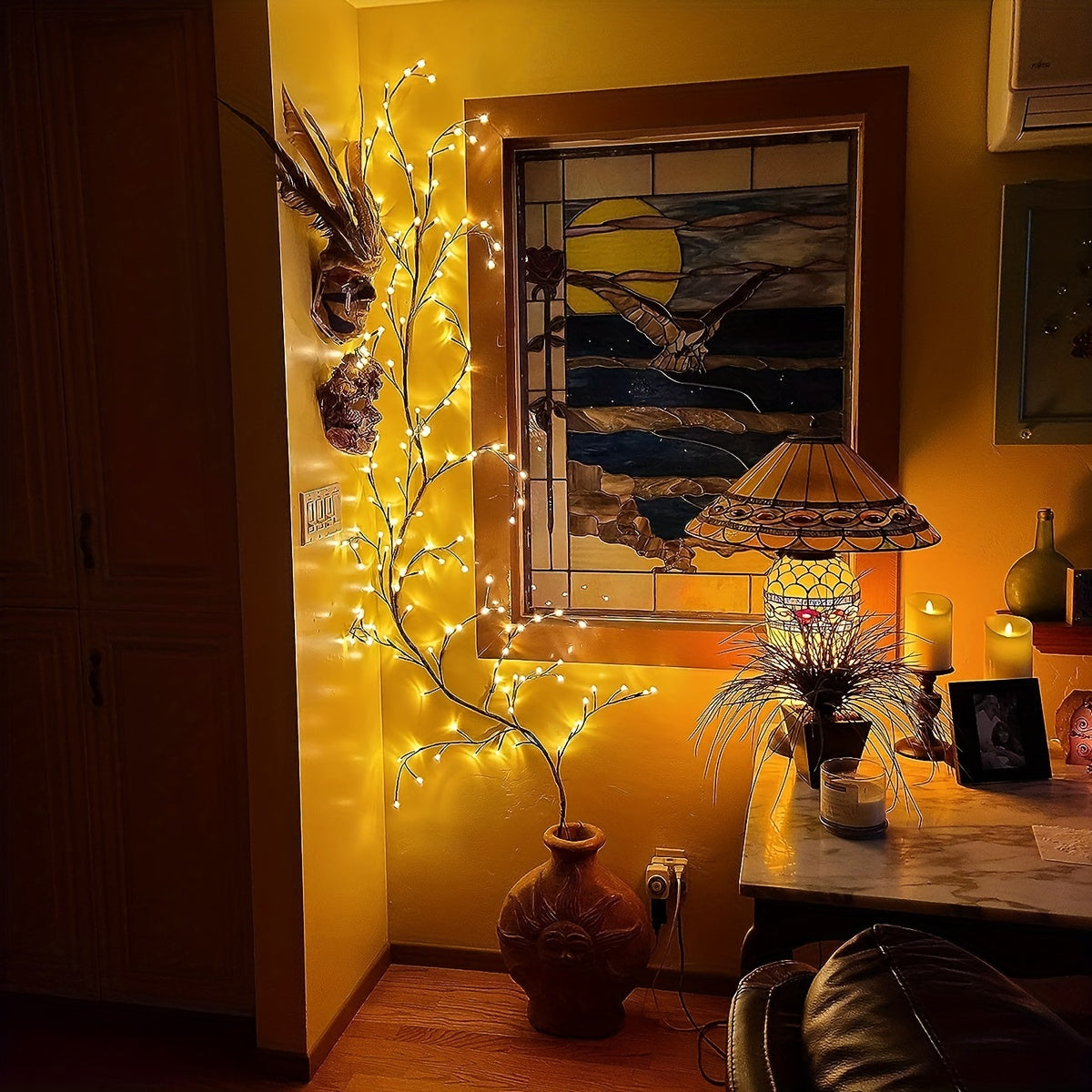 1 Piece Flexible Willow Branch Lights with 72/96 LEDs and 8 Lighting Modes
