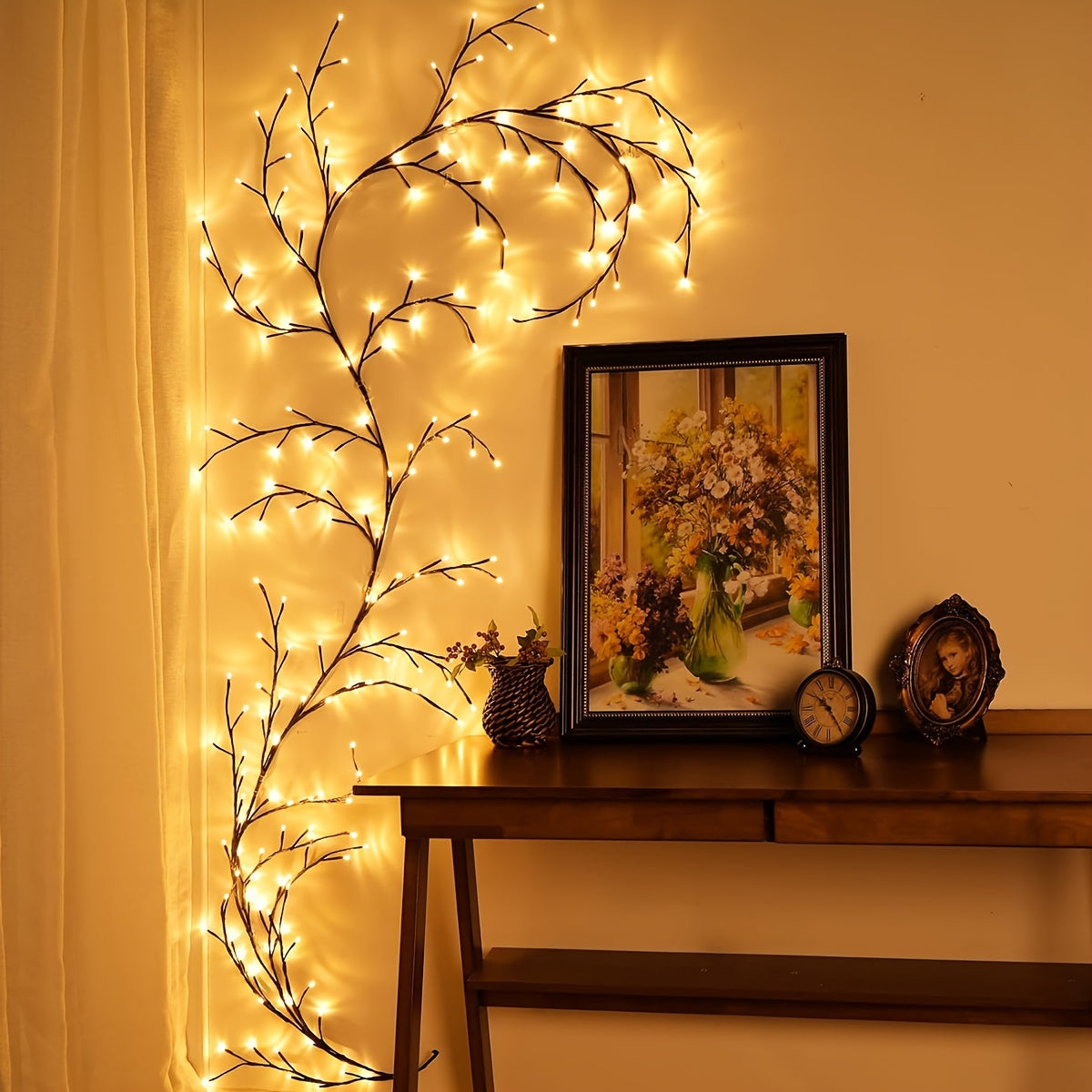1 Piece Flexible Willow Branch Lights with 72/96 LEDs and 8 Lighting Modes