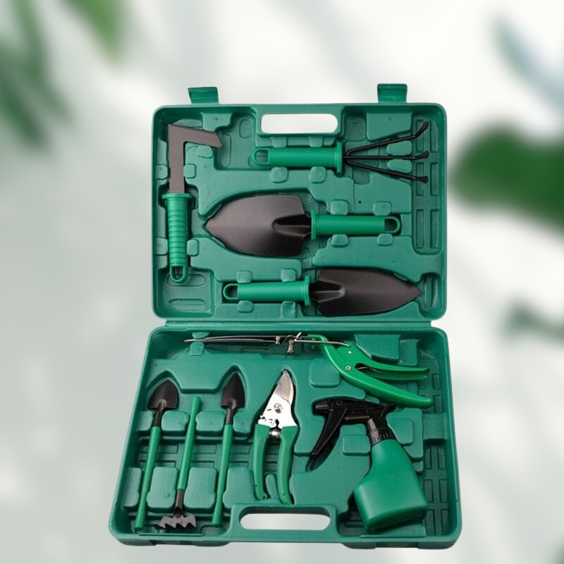 10-Piece Stainless Steel Garden Tool Set with Carrying Case