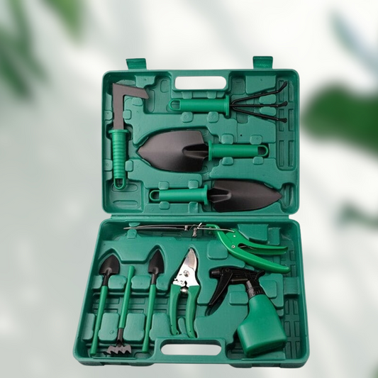 10-Piece Stainless Steel Garden Tool Set with Carrying Case