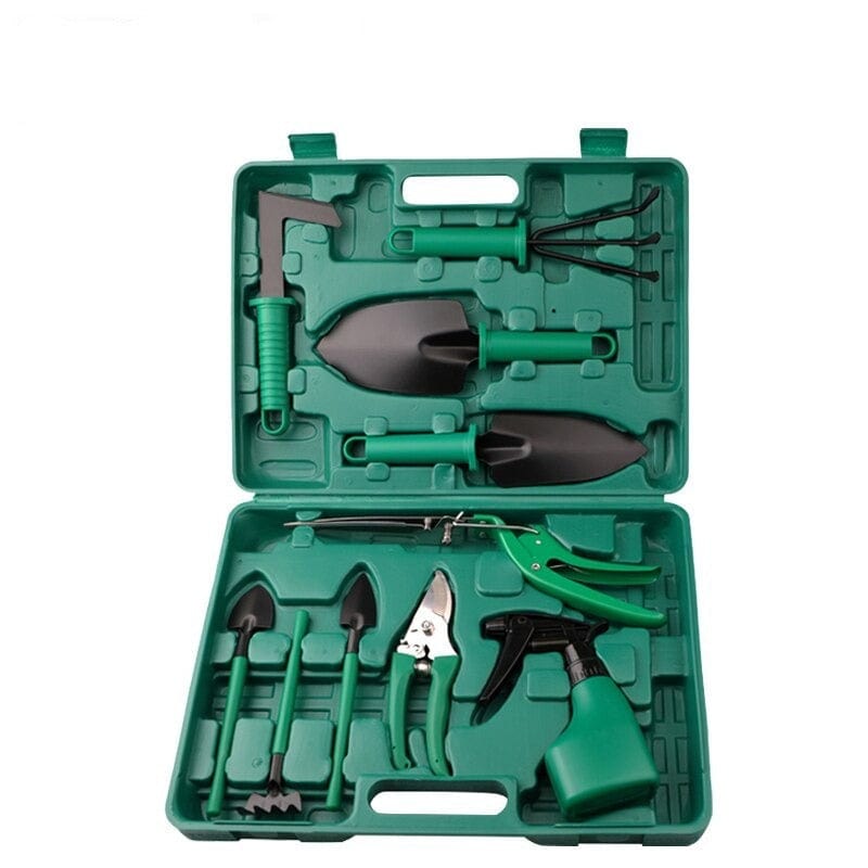 10-Piece Stainless Steel Garden Tool Set with Carrying Case