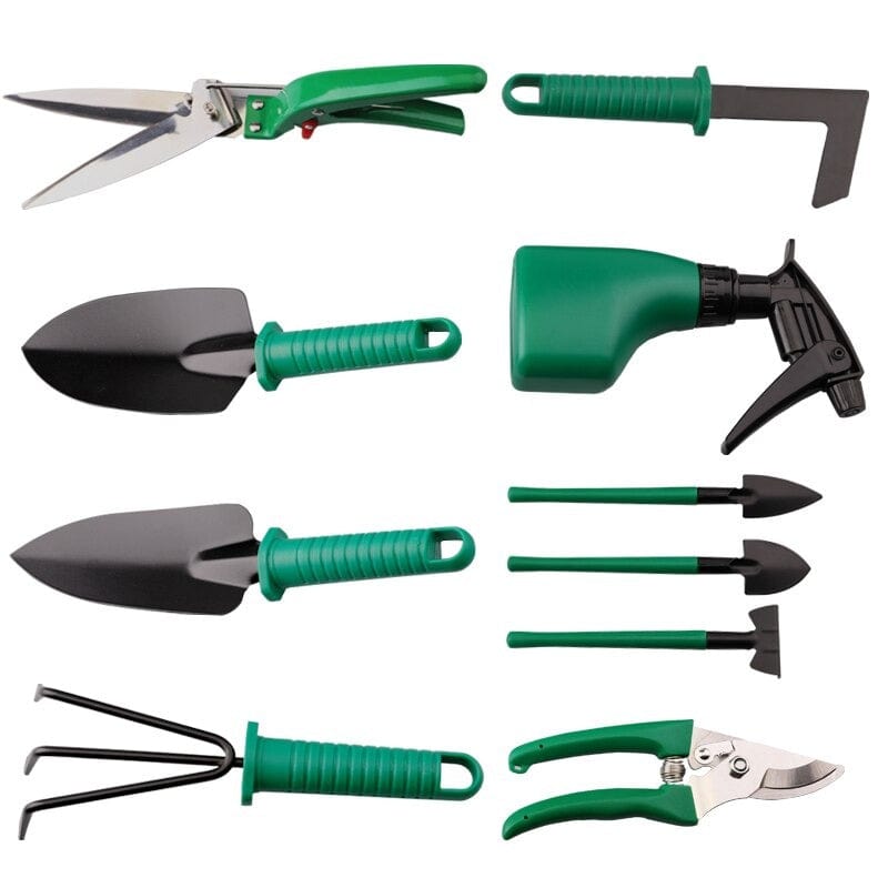 10-Piece Stainless Steel Garden Tool Set with Carrying Case
