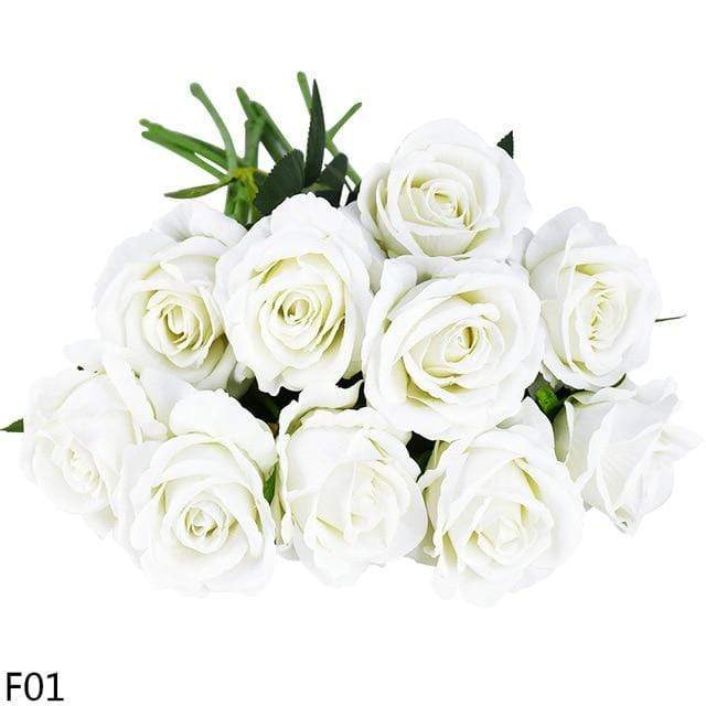 10 Silk Roses