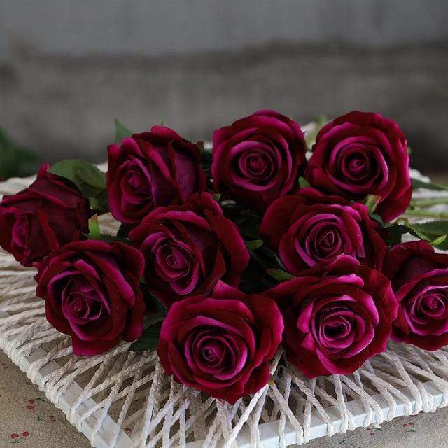 10 Silk Roses