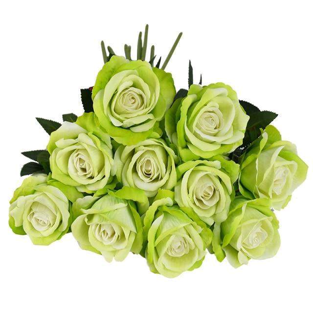 10 Silk Roses