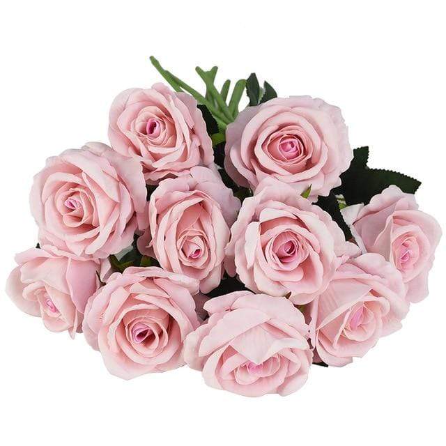 10 Silk Roses