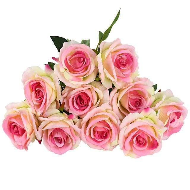 10 Silk Roses