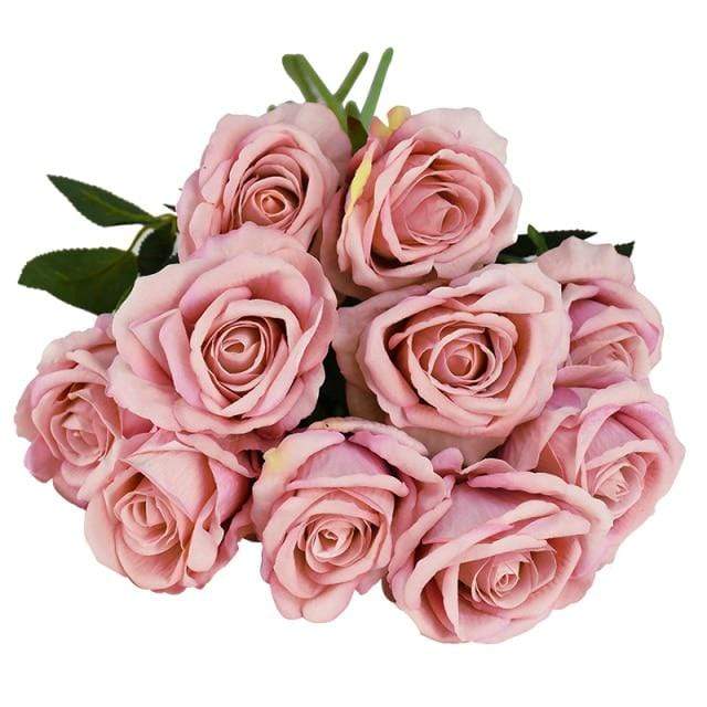 10 Silk Roses