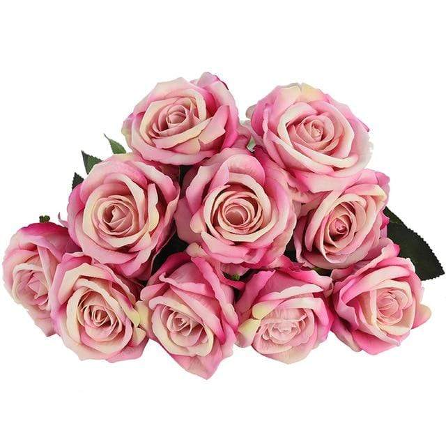 10 Silk Roses