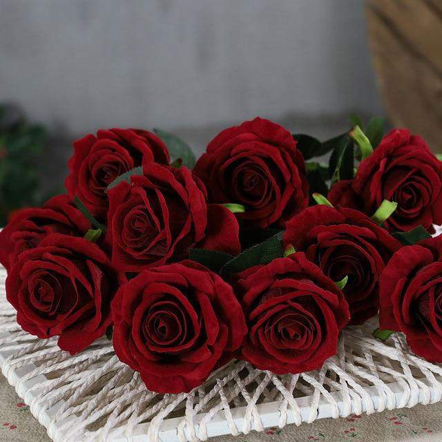 10 Silk Roses