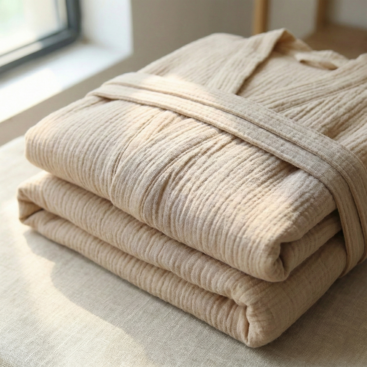 100% Cotton Muslin All-Season Bathrobe