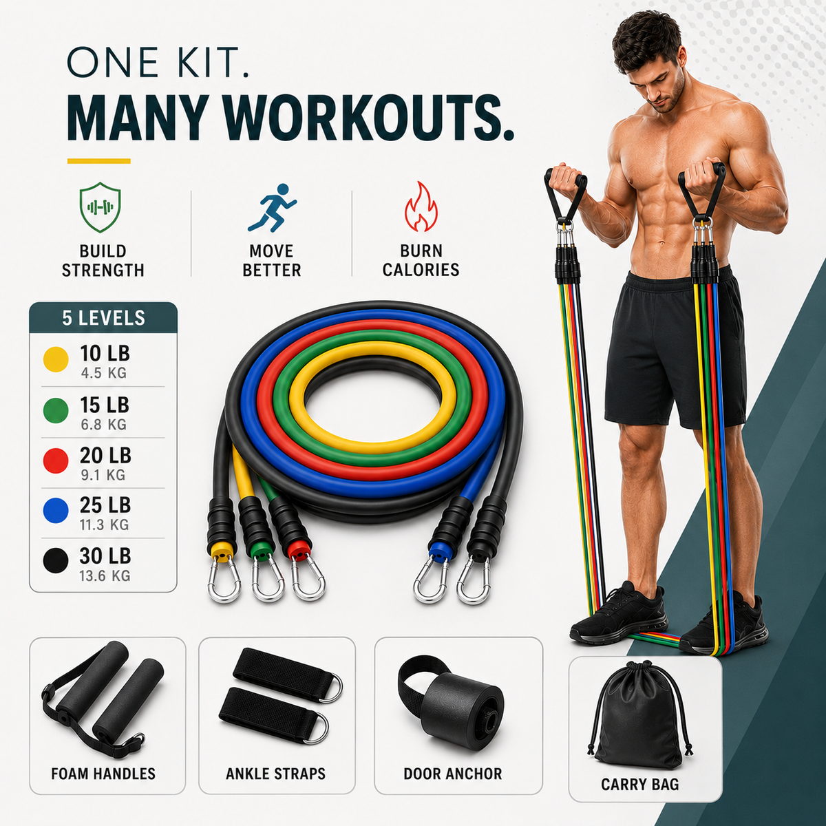 11-Piece Resistance Band Set