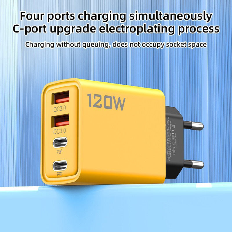 120W 4-Port USB Fast Charger