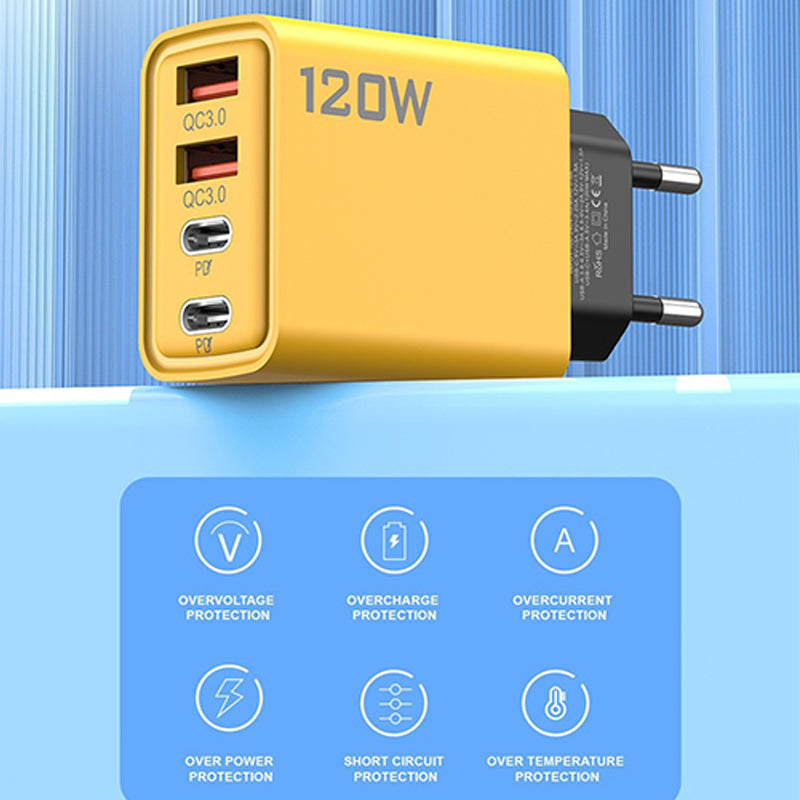 120W 4-Port USB Fast Charger