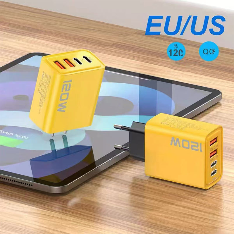 120W 4-Port USB Fast Charger