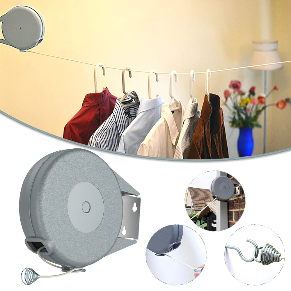 12M Retractable Outdoor Clothesline – Heavy Duty, Adjustable Length, Easy to Install