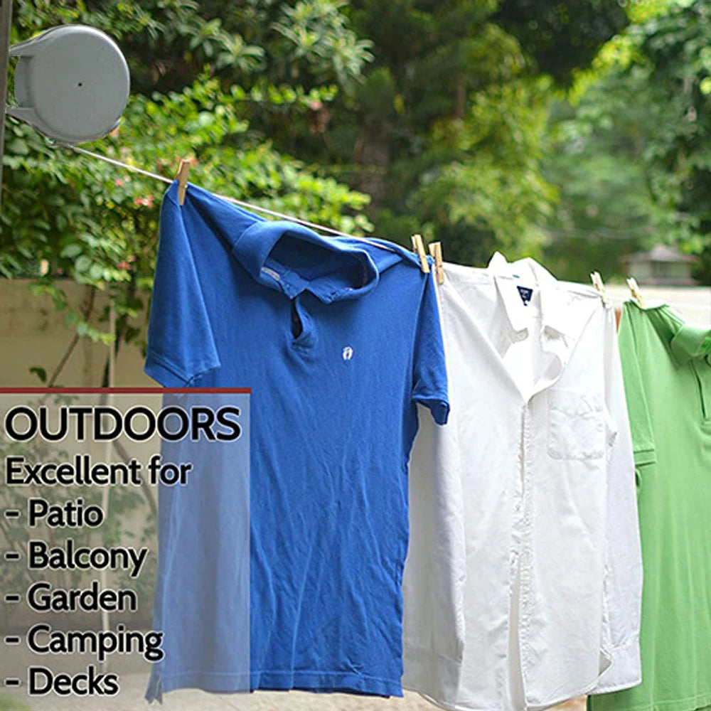 12M Retractable Outdoor Clothesline – Heavy Duty, Adjustable Length, Easy to Install