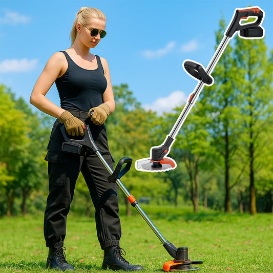 180W Grass Trimmer & Weed Remover with Telescopic Handle & Battery
