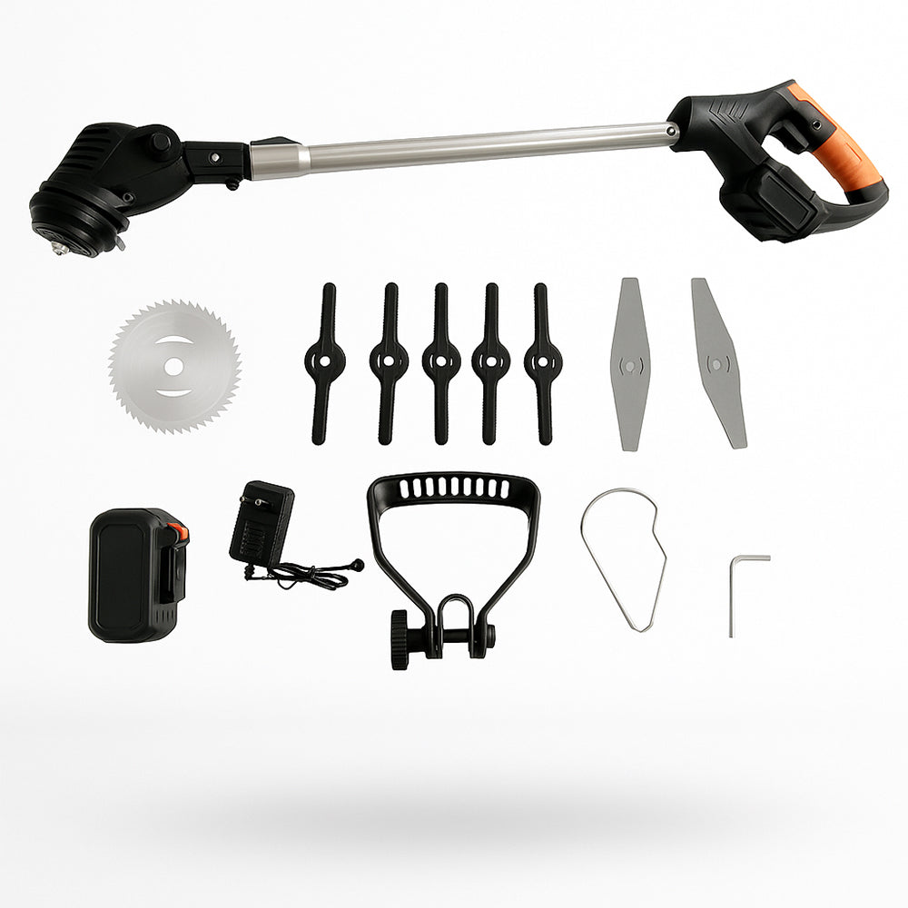 180W Grass Trimmer & Weed Remover with Telescopic Handle & Battery