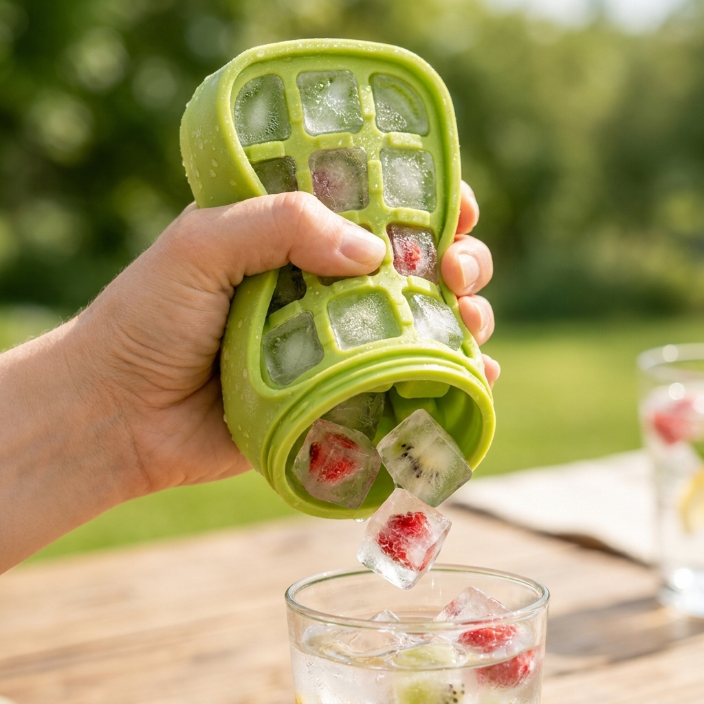 2-In-1 Ice Cube Bottle — Fill, Freeze & Press