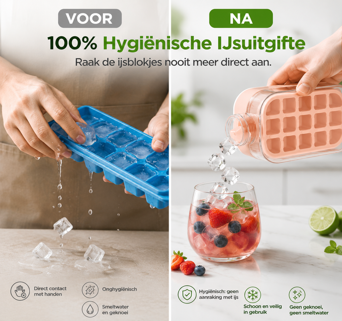 2-In-1 Ice Cube Bottle — Fill, Freeze & Press