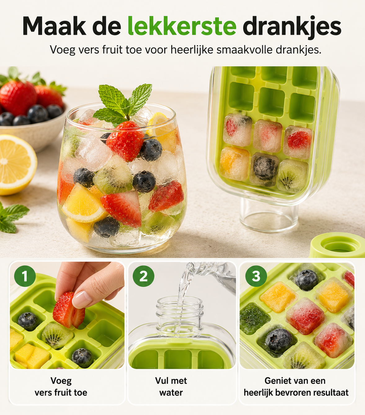 2-In-1 Ice Cube Bottle — Fill, Freeze & Press