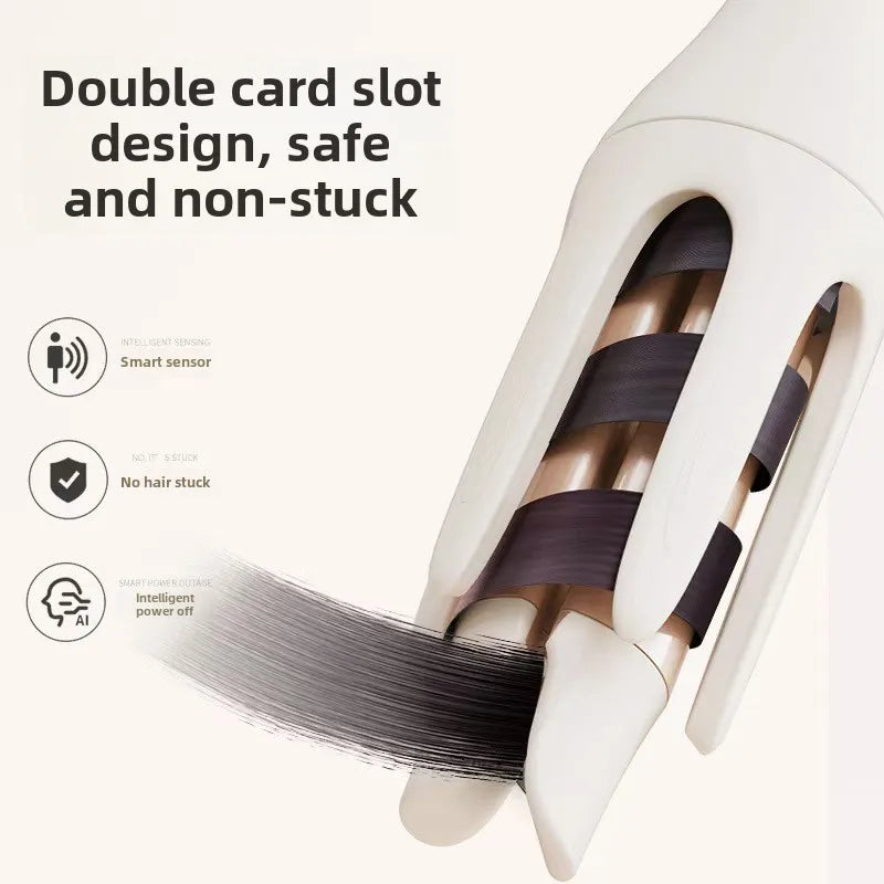 2-In-1 Rotating Hair Curler & Straightener | Tourmaline Ceramic | 3.1 cm Diameter