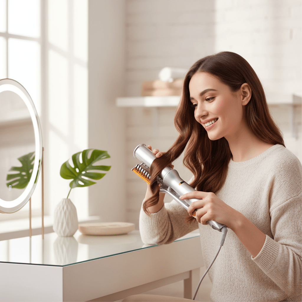 2-In-1 Rotating Hairbrush - Styling & Straightening - Rechargeable Design