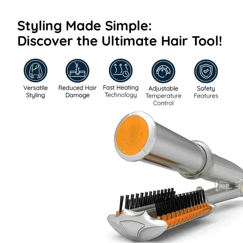 2-In-1 Rotating Hairbrush - Styling & Straightening - Rechargeable Design