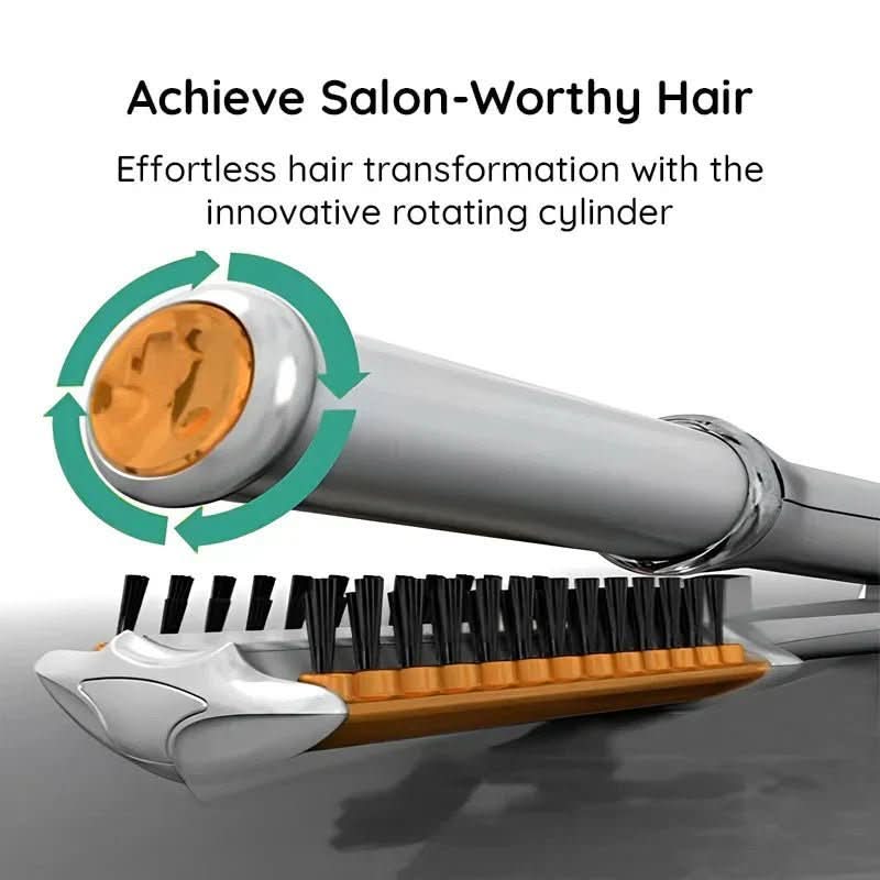 2-In-1 Rotating Hairbrush - Styling & Straightening - Rechargeable Design
