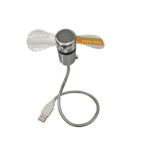 2-In-1 USB Fan With LED Clock Display Light