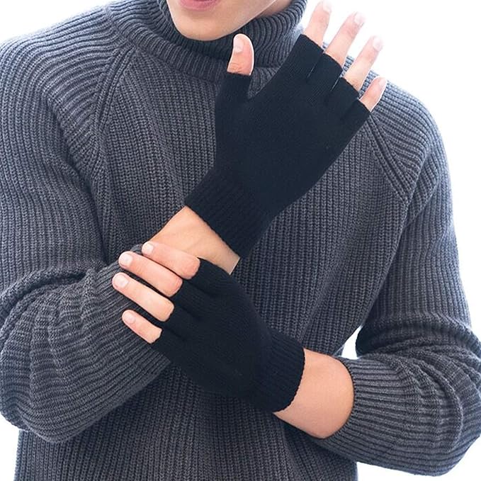 2-Pack Knitted Fingerless Winter Gloves