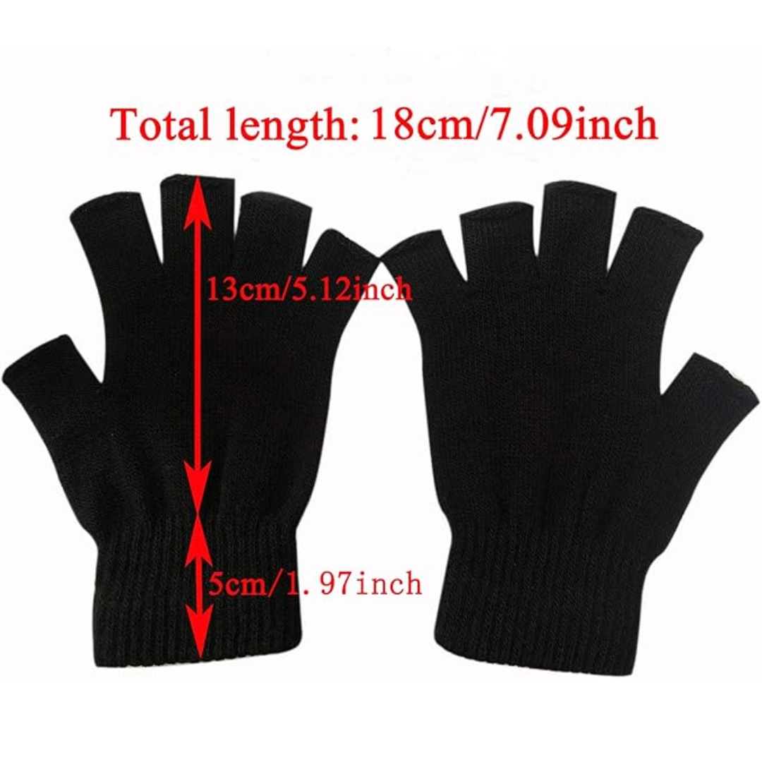 2-Pack Knitted Fingerless Winter Gloves