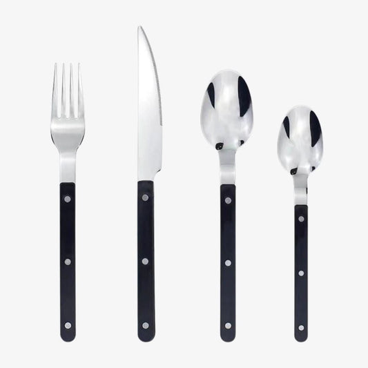 24-Piece Engraved Stainless Steel Cutlery Set