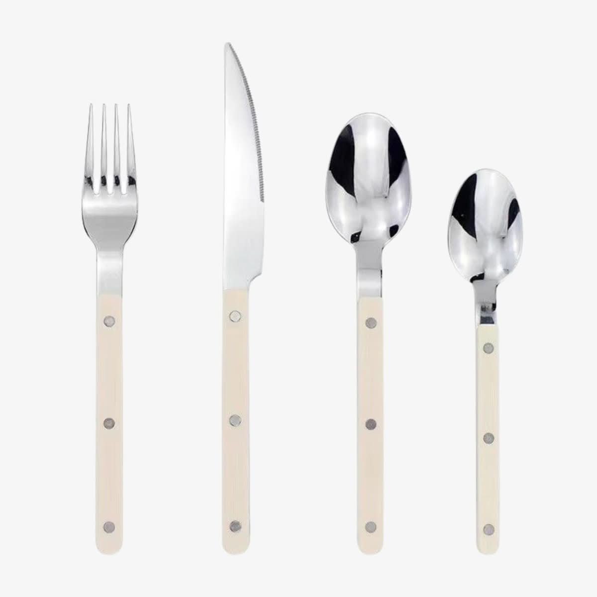 24-Piece Engraved Stainless Steel Cutlery Set