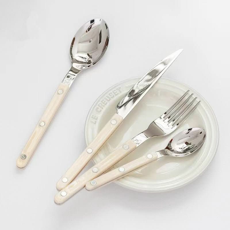 24-Piece Engraved Stainless Steel Cutlery Set