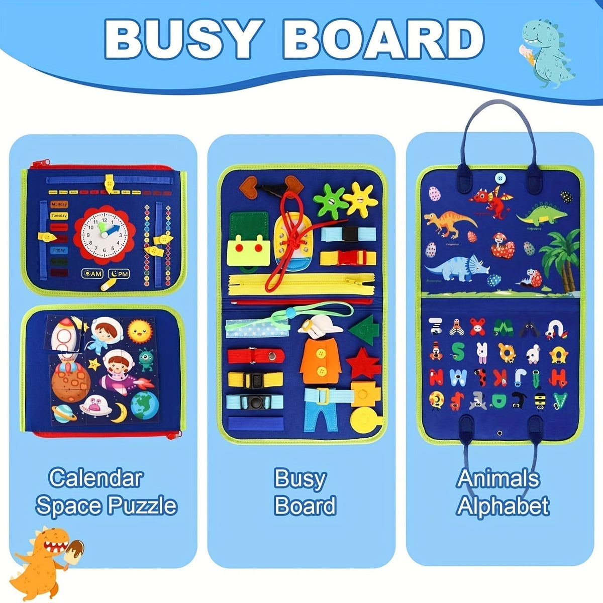 25-In-1 Busy Board - Educational Sensory Toy for Toddlers