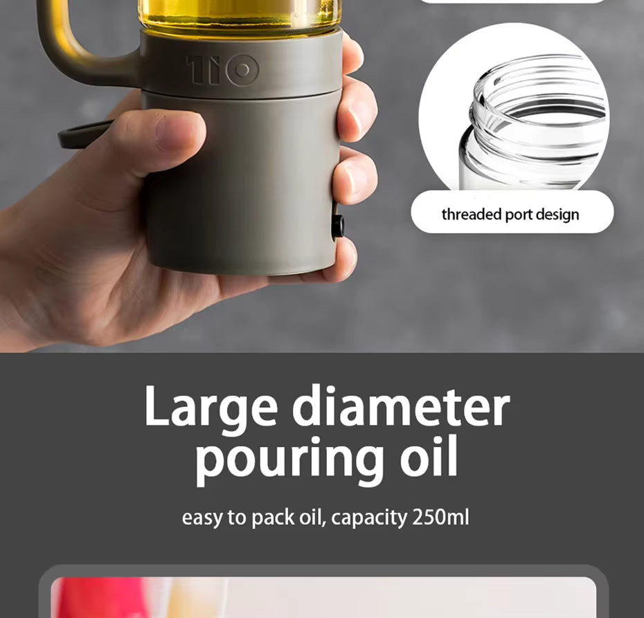 250Ml High Borosilicate Glass Oil Spray Bottle for Healthy Cooking