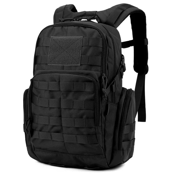 25L Tactical Backpack - Water-Resistant 600D - MOLLE & Hydration Bladder Compartment - Green, Black & Khaki