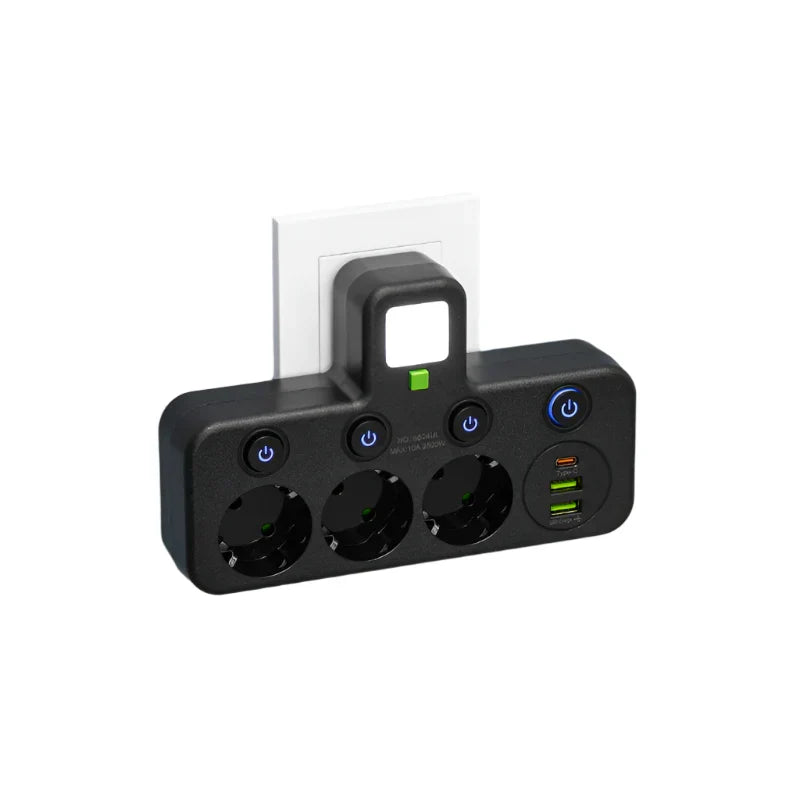 3–4 Outlets + 2× USB & 1× Type-C | 2500 W | Surge Protection & Control Switch