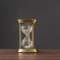 3/5/10-Minute Retro Metal Craft Hourglass Pendulum Sand Timer Decorative Desktop Ornament for Home and Office