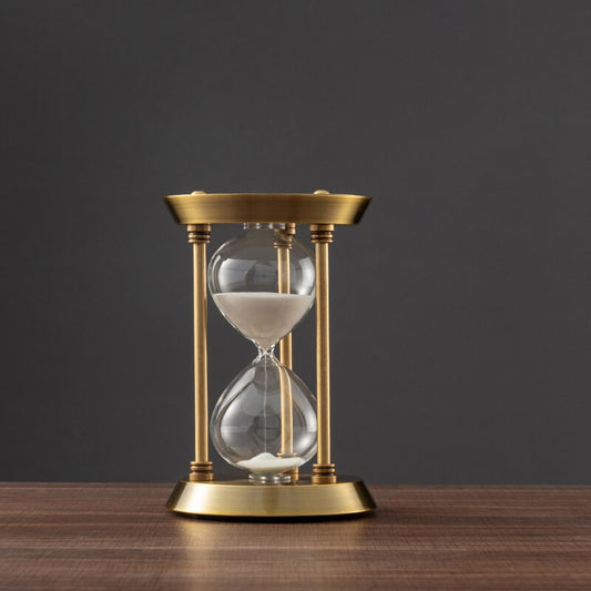 3/5/10-Minute Retro Metal Craft Hourglass Pendulum Sand Timer Decorative Desktop Ornament for Home and Office