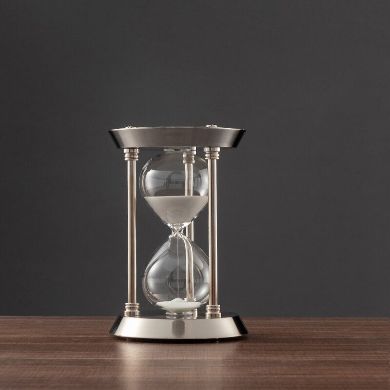 3/5/10-Minute Retro Metal Craft Hourglass Pendulum Sand Timer Decorative Desktop Ornament for Home and Office