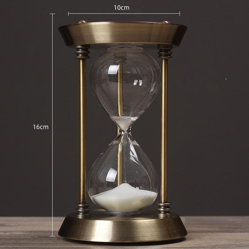 3/5/10-Minute Retro Metal Craft Hourglass Pendulum Sand Timer Decorative Desktop Ornament for Home and Office