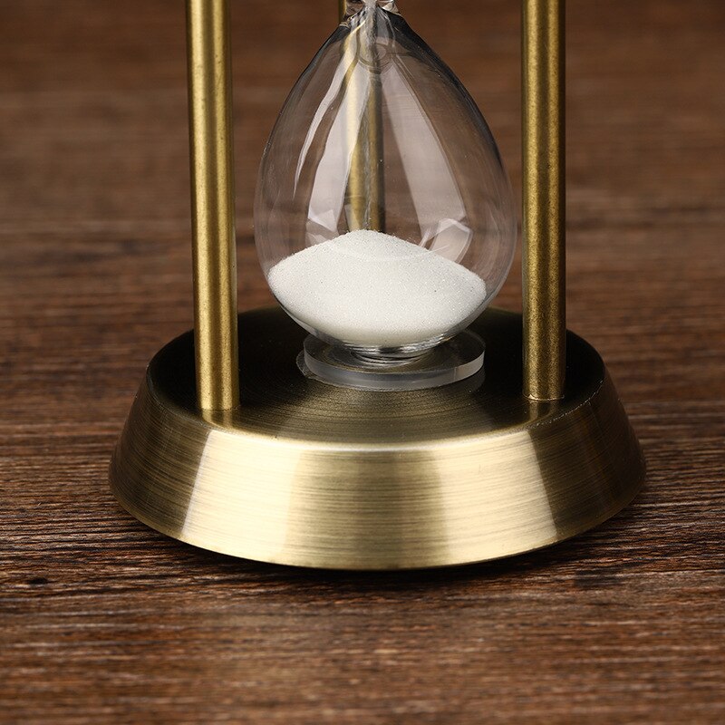 3/5/10-Minute Retro Metal Craft Hourglass Pendulum Sand Timer Decorative Desktop Ornament for Home and Office